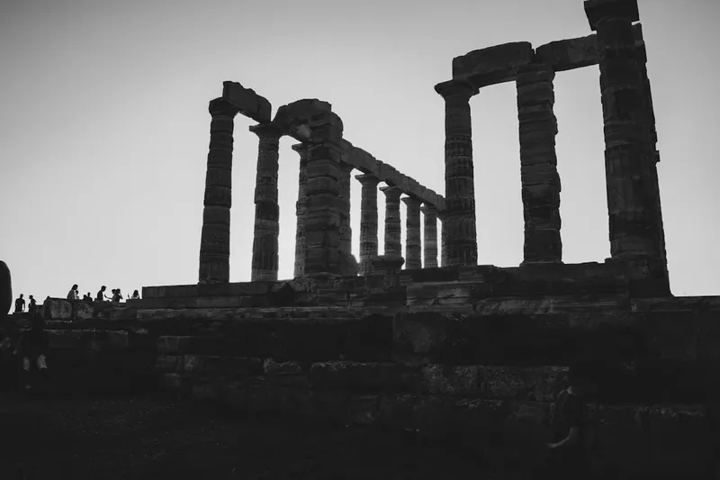 Ancient ruins representing historical research